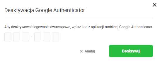 deaktywacja logowania